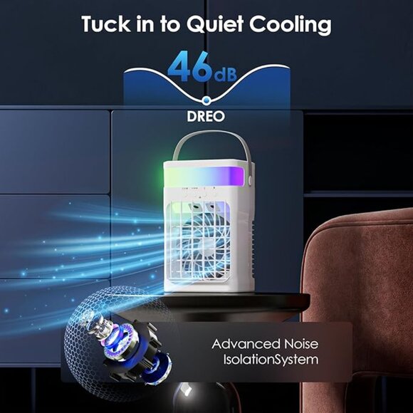 Portable Air Conditioner, Cooling Fan with 3 Speeds & 3 Modes, REMOTE/ NEW - Picture 5 of 6